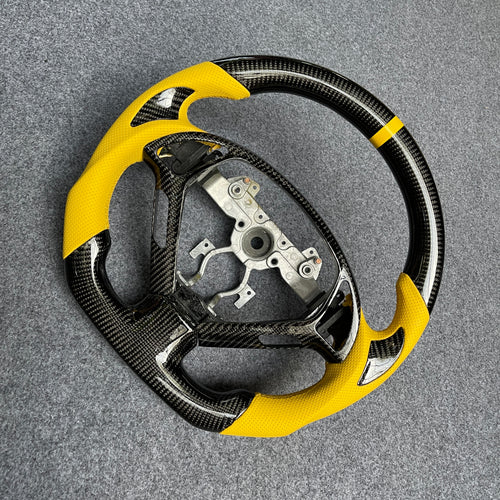 czd auto parts carbon fiber steering wheel for Infiniti Q40 Q60 2014-2015 with yellow perforated leather