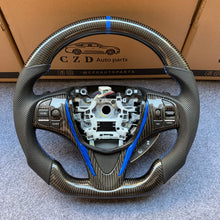 Load image into Gallery viewer, czd auto parts carbon fiber steering wheel for Acura TLX 2015-2021 with blue stripe and trim