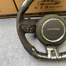 Load image into Gallery viewer, CZD auto parts carbon fiber steering wheel for camaro 2010-2011 with black smooth leather airbag cover