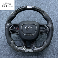 Load image into Gallery viewer, CZD auto parts for Dodge Durango 2018-2021 carbon fiber steering wheel with track hawk airbag cover