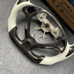 czd auto parts carbon fiber steering wheel for Infiniti G25 G35 G37 G37X 2007-2015 with white perforated leather