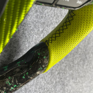 czd auto parts carbon fiber steering wheel for Toyota Avalon 2018-2022 with green airbag cover