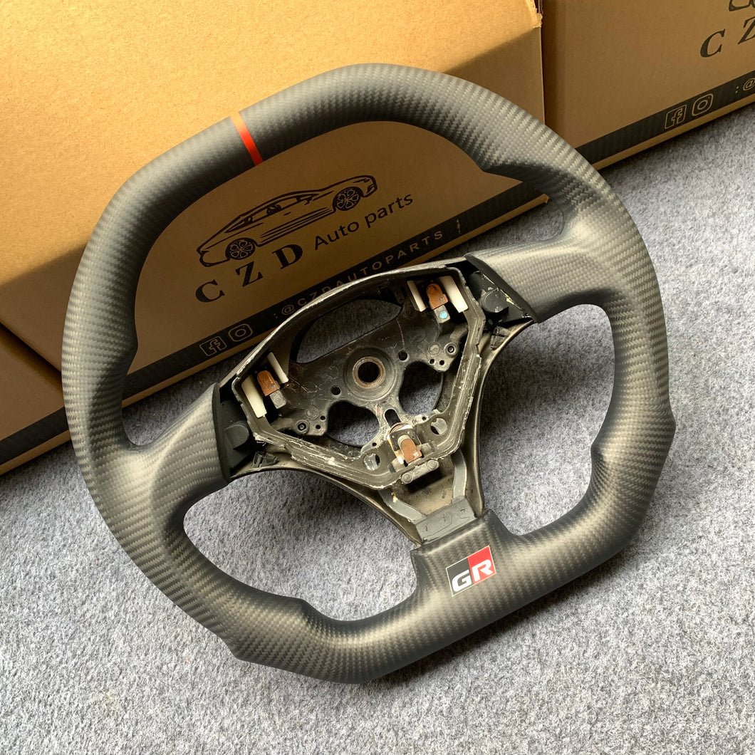 czd auto parts carbon fiber steering wheel for 1998 Toyota Rav 4 with matte black leather