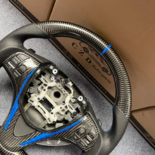 Load image into Gallery viewer, CZD autoparts for Acura 2015+ TLX carbon fiber steering wheel with gloss blue and black carbon fiber trim