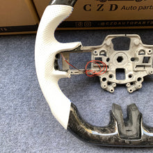 Load image into Gallery viewer, CZD auto parts for Ford Mustang/SHELBY/GT350R 2018-2022 Carbon Fiber Steering Wheel with white perforated leather