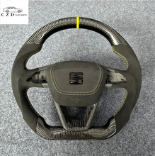 Load image into Gallery viewer, CZD auto parts for SEAT Arona 2017-2020 carbon fiber steering wheel with alcantara airbag cover