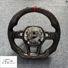 Load image into Gallery viewer, CZD auto parts for Honda 11th gen Civic XI 2021-2022 carbon fiber steering wheel forged carbon with red flakes