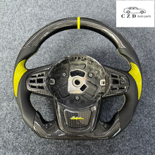 Load image into Gallery viewer, CZD auto parts for TOYOTA SUPRA A90 A91 MK5 2020-2021 carbon fiber steering wheel with yellow thumb grips