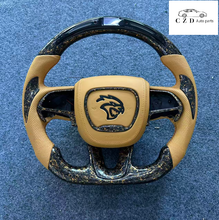 Load image into Gallery viewer, CZD auto parts for Dodge Charger 2015-2021 carbon fiber steering wheel with forged carbon golden flakes