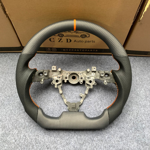 czd auto parts carbon fiber steering wheel for Toyota IQ with yellow stripe