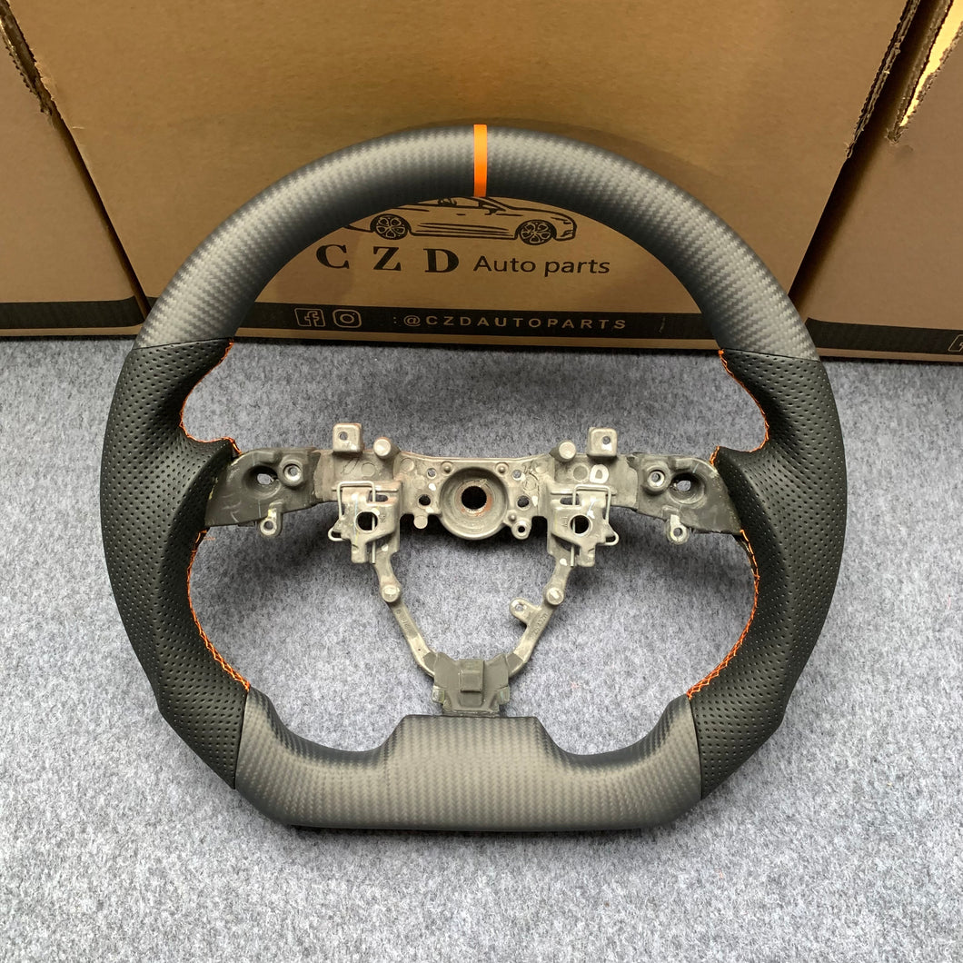 czd auto parts carbon fiber steering wheel for Toyota IQ with yellow stripe