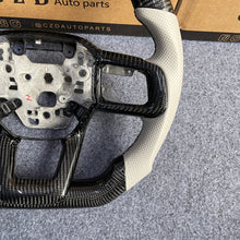Load image into Gallery viewer, CZD auto parts for Ford Mustang 2024+ carbon fiber steering wheel with white perforated leather