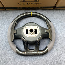 Load image into Gallery viewer, CZD auto parts for Mercedes Benz AMG A35 W177 GT C190 C43 W205 C63S W205 CLA35 C118 2019-2021 carbon fiber steering wheel with gray alcantarra leather