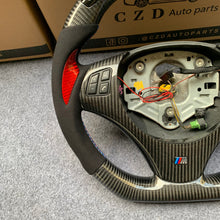 Load image into Gallery viewer, CZD auto parts for BMW M3 E90 E92 E93 2008-2013 carbon fiber steering wheel with red carbon thumb &amp; LED