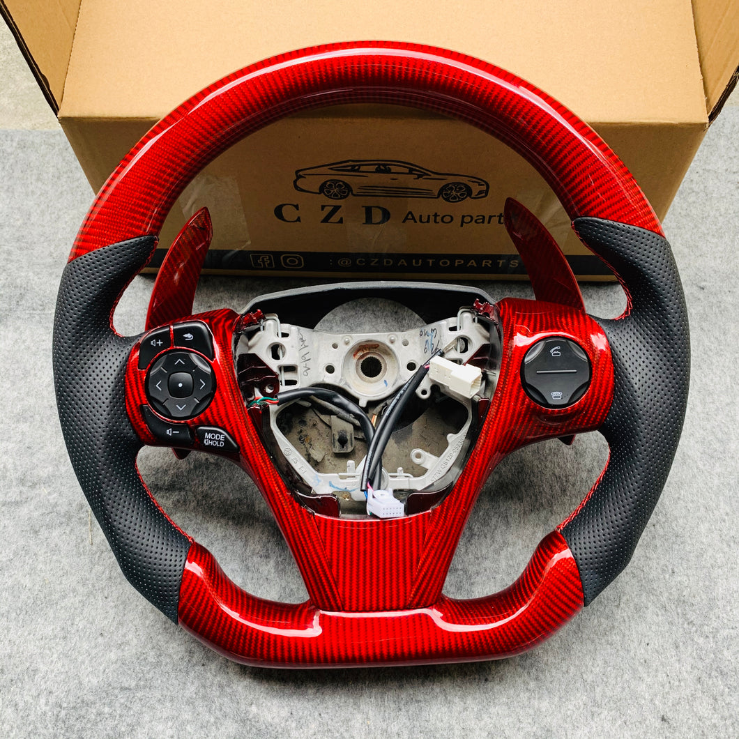 CZD For 2013、2014、2015、2016、2017 7th Toyota Gamry carbon fiber steering wheel with perforated leather sides