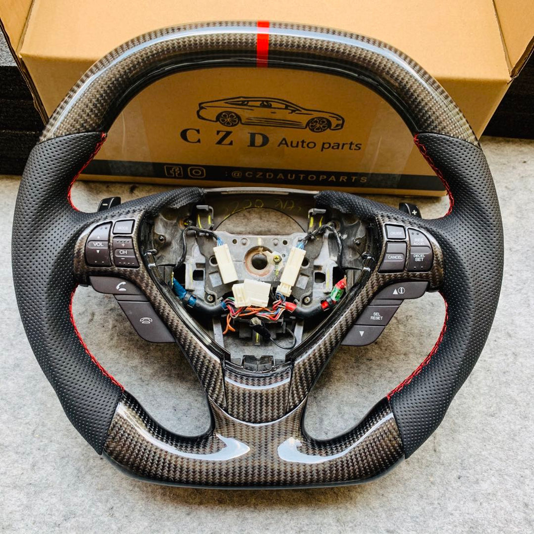 czd auto parts carbon fiber steering wheel for Acura TL/ILX with flat top and round bottom