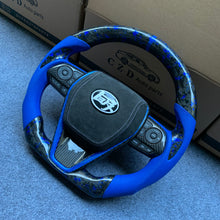 Load image into Gallery viewer, CZD Autoparts for Toyota Avalon 2019-2022 carbon fiber steering wheel blue smooth airbag cover