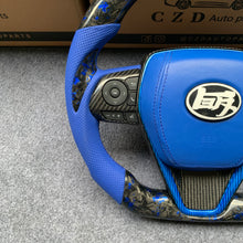 Load image into Gallery viewer, CZD Autoparts for Toyota Avalon 2019-2022 carbon fiber steering wheel blue smooth airbag cover