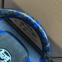 Load image into Gallery viewer, CZD autoparts for Toyota 8th gen Camry se xse le xle 2018-2022/ Avalon 2018-2022 carbon fiber steering wheel with forged carbon fiber with blue flakes in the top and bottom