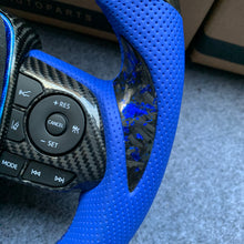 Load image into Gallery viewer, CZD autoparts for Toyota 8th gen Camry se xse le xle 2018-2022 carbon fiber steering wheel  with  blue perforated leather