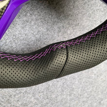 Load image into Gallery viewer, CZD auto parts for Tesla Model 3 2017-2020 carbon fiber steering wheel with purple carbon fiber button trim