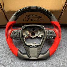 Load image into Gallery viewer, CZD Autoparts for Toyota Avalon 2019-2022 carbon fiber steering wheel red alcantara with red stitching