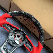 Load image into Gallery viewer, CZD auto parts for Audi A1 (8X) Sportback carbon fiber steering wheel with led &amp; red alcantara leather side
