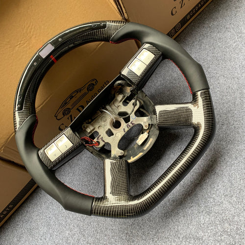 CZD auto parts carbon fiber steering wheel for Dodge Charger 2005-2010 with black smooth leather