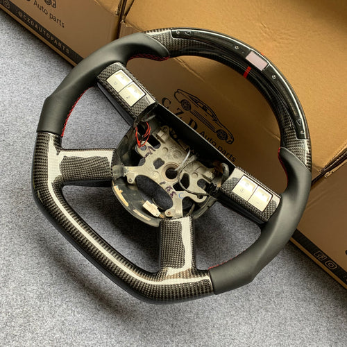 CZD auto parts carbon fiber steering wheel for Dodge Charger 2005-2010 with red stripe