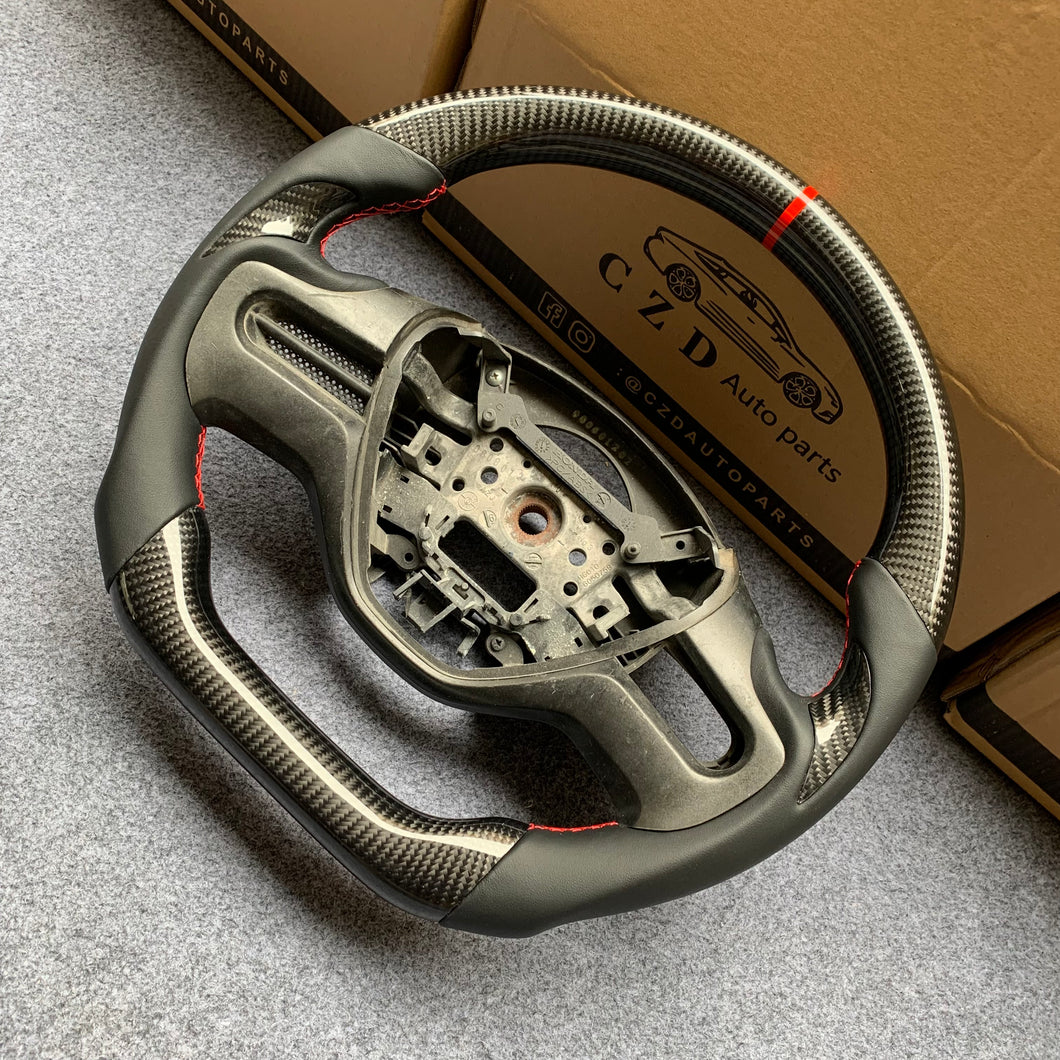czd auto parts carbon fiber steering wheel for Honda civic 2006-2008 with black smooth leather