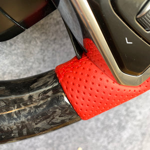 CZD auto parts carbon fiber steering wheel for Chevrolet Corvette C8 with red perforated leather