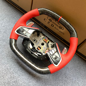 CZD auto parts carbon fiber steering wheel for Chevrolet Corvette C8 with forged carbon fiber