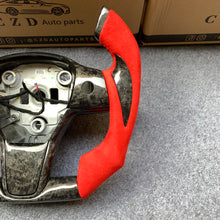 Load image into Gallery viewer, CZD auto parts for Tesla Model 3 2017-2020 carbon fiber steering wheel with F1 shape &amp; alcantara leather side