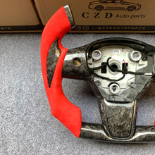 Load image into Gallery viewer, CZD auto parts for Tesla Model 3 2017-2020 carbon fiber steering wheel with F1 shape &amp; alcantara leather side