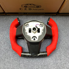 Load image into Gallery viewer, CZD auto parts for Tesla Model 3 2017-2020 carbon fiber steering wheel with F1 shape &amp; alcantara leather side