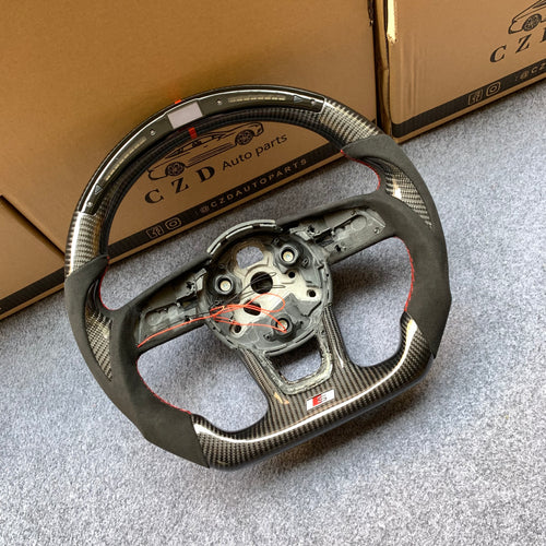 CZD auto parts carbon fiber steering wheel for Audi Q2 2016-2019 with thumbgrips