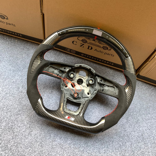 CZD auto parts carbon fiber steering wheel for Audi A3 (8V) with thumbgrips