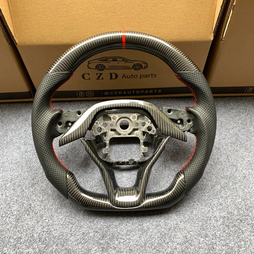 CZD Autoparts for Honda 10th gen Accord EXL EX LX 2018-2022 carbon fiber steering wheel gloss balck carbon fiber trim