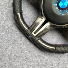 Load image into Gallery viewer, CZD Autoparts for BMW M1 M2 M3 M4 F80 F82 F83 carbon fiber steering wheel with extended red paddles shifters