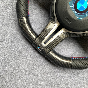 CZD Autoparts for BMW M1 M2 M3 M4 F80 F82 F83 carbon fiber steering wheel with extended red paddles shifters