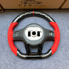 Load image into Gallery viewer, CZD auto parts for Mercedes Benz AMG A35 W177 GT C190 C43 W205 C63S W205 CLA35 C118 2019-2021 carbon fiber steering wheel with red alcantarra leather side &amp; LED