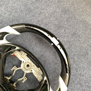czd auto parts carbon fiber steering wheel for Infiniti QX50 2014-2018 with white perforated leather