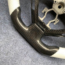 Load image into Gallery viewer, czd auto parts carbon fiber steering wheel for Infiniti G37 with white perforated leather