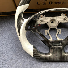 Load image into Gallery viewer, czd auto parts carbon fiber steering wheel for Infiniti G37 with white perforated leather