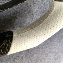 Load image into Gallery viewer, czd auto parts carbon fiber steering wheel for Infiniti G37 with white perforated leather