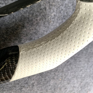 czd auto parts carbon fiber steering wheel for Infiniti G37 with white perforated leather
