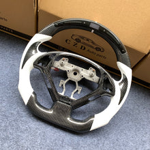 Load image into Gallery viewer, czd auto parts carbon fiber steering wheel for Infiniti G37 with white perforated leather