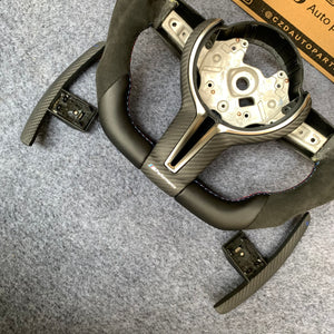 CZD Autoparts for BMW M1 M2 M3 M4 F80 F82 F83 carbon fiber steering wheel with black paddles shifters