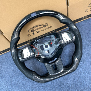 CZD auto parts carbon fiber steering wheel for Dodge Durango 2011-2014 with led shift light