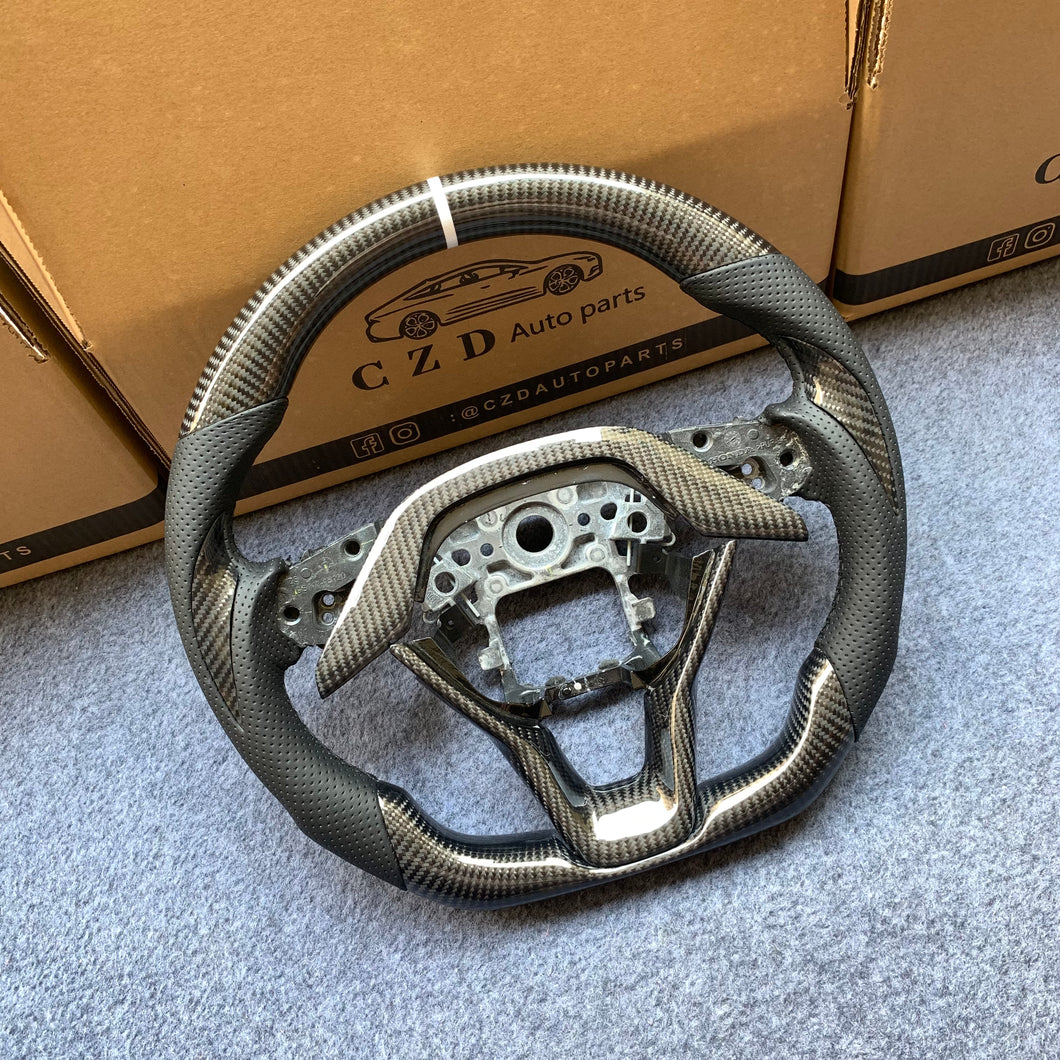 czd auto parts carbon fiber steering wheel for Honda 10th gen Accord EXL EX LX/Insight with gloss carbon fiber thumbgrips